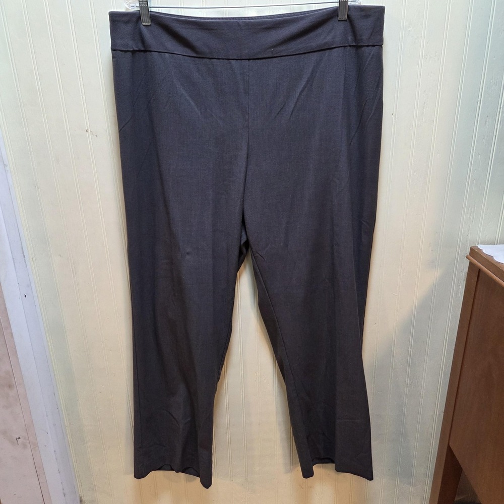 Dressbarn Dress Pants Womens 18W Gray Pull On Stretch Straight Leg Workwear